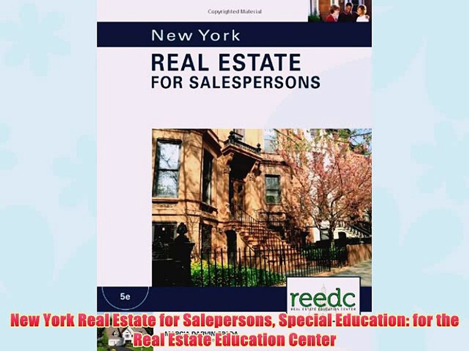 [PDF] New York Real Estate for Salepersons Special Education: for the Real Estate Education