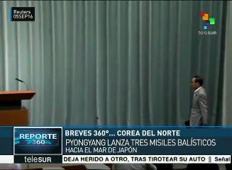 Corea del Norte lanza tres misíles hacia el mar de Japón