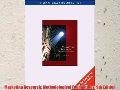 [PDF] Marketing Research: Methodological Foundations 9th Edition Popular Colection