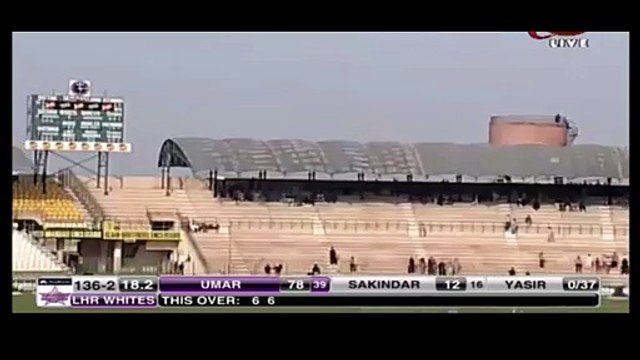 34 Runs in one over!! Umar Akmal 6 6 6 6 4 6 to Yasir Arafat