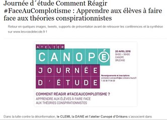 Film "Réagir face au complotisme"-20 avril 2016 - CLEMI/DANE/Canopé