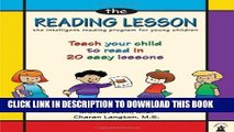 New Book The Reading Lesson: Teach Your Child to Read in 20 Easy Lessons