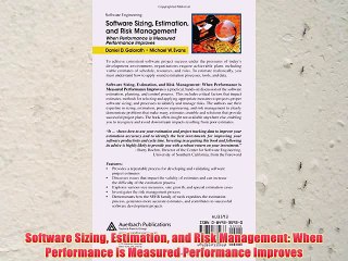 [PDF] Software Sizing Estimation and Risk Management: When Performance is Measured Performance