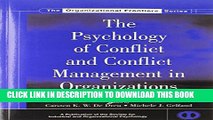 New Book The Psychology of Conflict and Conflict Management in Organizations (SIOP Organizational