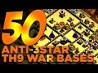 50 X ANTI-3 STAR TH9 War Bases For Your Clan Wars!! | Clash of Clans