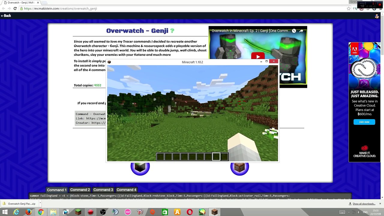 Minecraft Command รีวิว - ตัวละคร Genji   Overwatch Genji