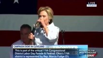 Hillary Clinton coughing fit. Sick, cough up a lung during labor day speech! Blames it on Trump