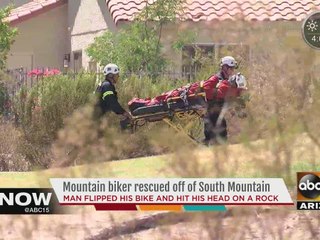 Mountain biker hospitalized after suffering head injury in Pima Canyon