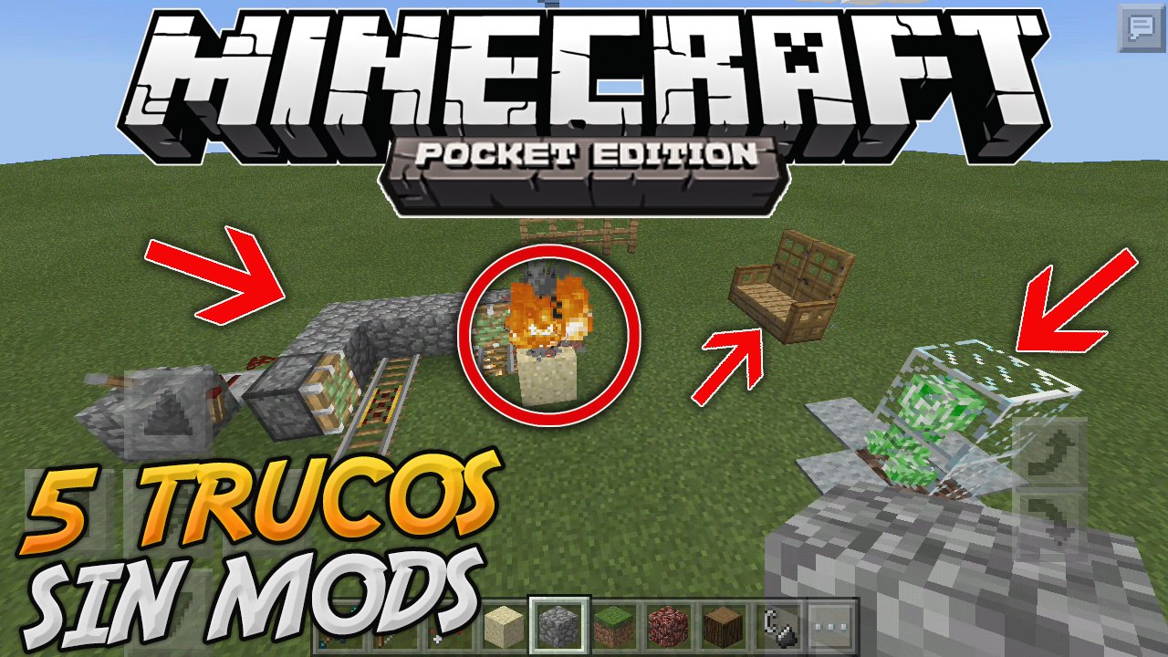 5 MEJORES TRUCOS SIN MODS PARA MINECRAFT PE 0.16.0 || TRUCOS MCPE 0.15.7