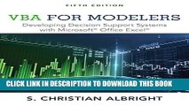 [PDF] VBA for Modelers: Developing Decision Support Systems with Microsoft Office Excel Popular