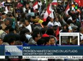 Perú: prohíben manifestaciones en plazas emblemáticas de Lima