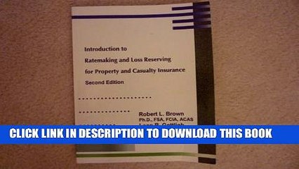 [PDF] Introduction to ratemaking and loss reserving for property and casualty insurance Popular