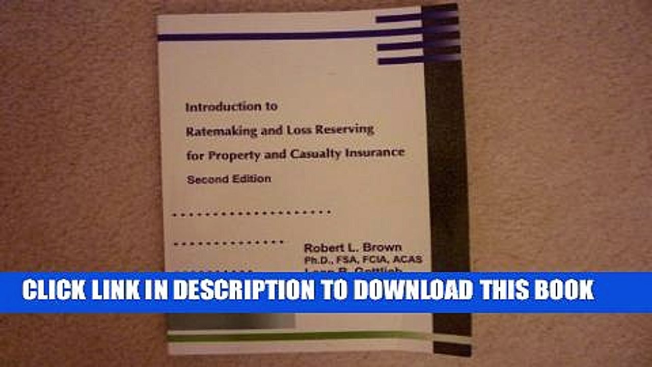 [PDF] Introduction to ratemaking and loss reserving for property and casualty insurance Popular