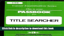 Read Title Searcher(Passbooks) (Career Examination Series)  Ebook Free