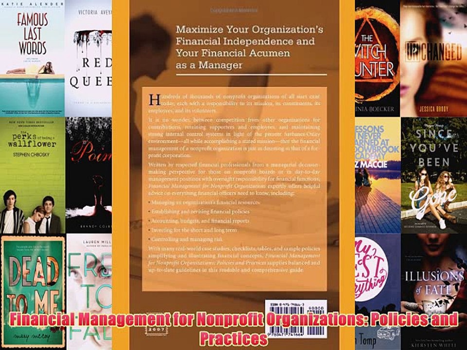 [PDF] Financial Management for Nonprofit Organizations: Policies and Practices Popular Colection