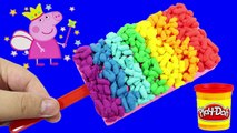 PLAY DOH FROZEN Rainbow! - MAKE ice cream playdoh for PEPPA Pig TOYS