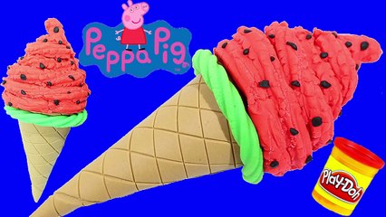 PLAY DOH FROZEN TOYS! - MAKE Ice Cream playdoh With Peppa pig kids