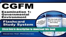 Read CGFM Examination 1: Governmental Environment Flashcard Study System: CGFM Test Practice