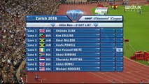 100m H - DL Zürich, 01 sept 2016 (Asafa Powell remporte la course et la diamond race)