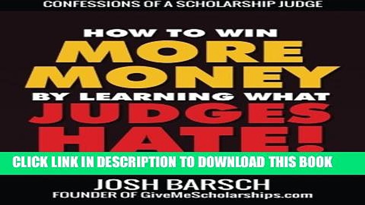 [PDF] Confessions of a Scholarship Judge: How to Win More Money by Learning What Judges Hate