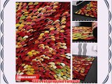 Exklusiver Designer Teppich im Extravaganten BlÃ¼ten Design in Rot Gelb | Hochwertiger Kurzflor