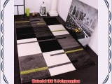 Designer Teppich mit Konturenschnitt Karo Muster GrÃ¼n Grau Schwarz GrÃ¶sse:160x230 cm