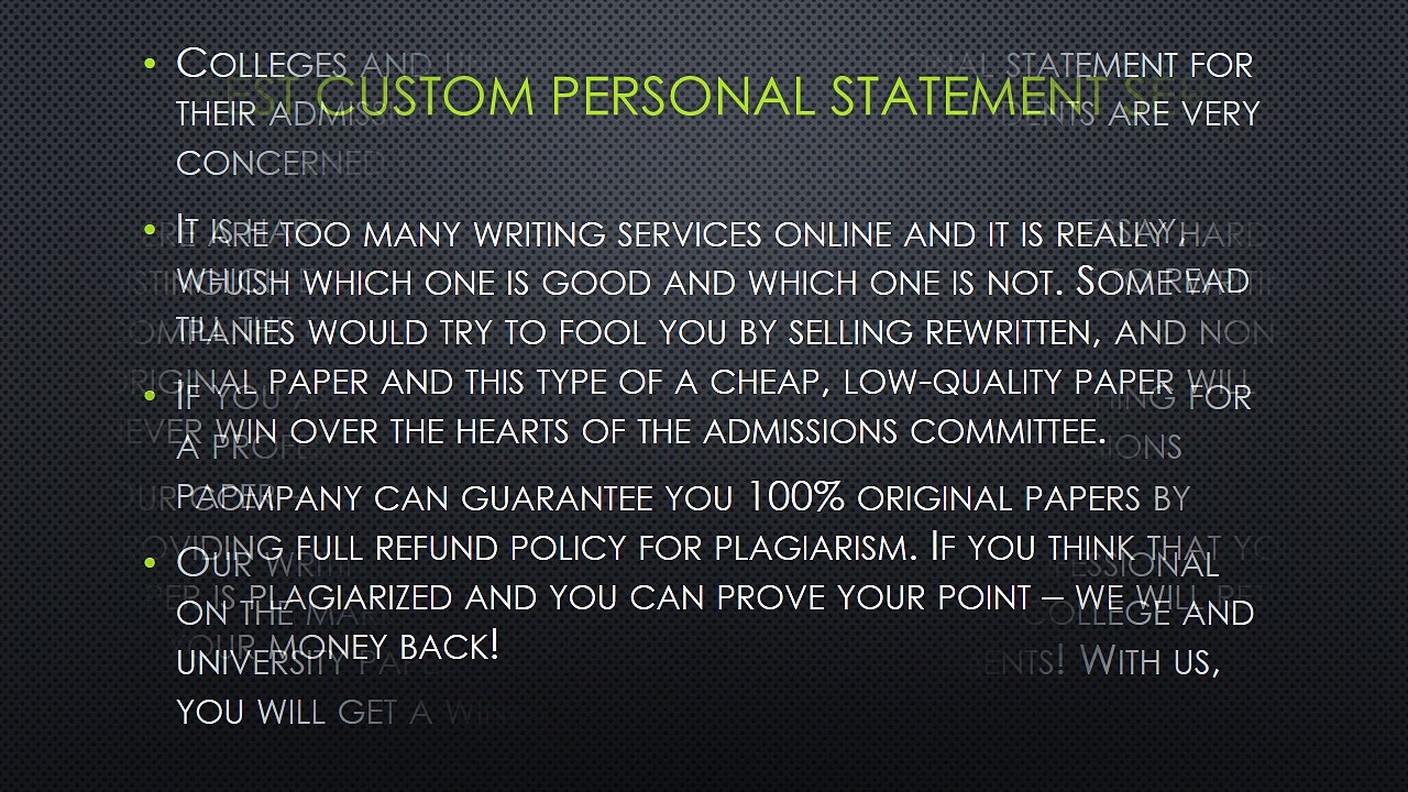 Professional Personal Statement Writing Service