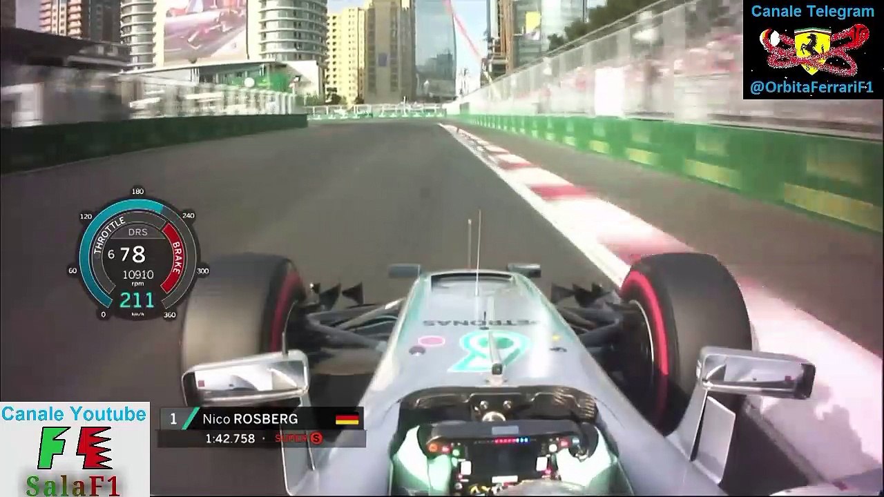 Pole Lap Onboard F1 2016 Round 08 - GP Europa (Baku) Nico Rosberg