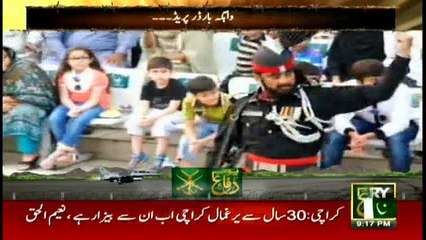 Indian soldier stumbles at Wagah Border