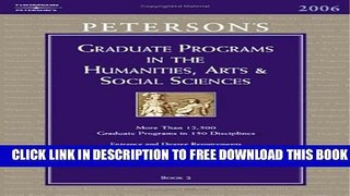 New Book Grad Guides Book 2:  Humanities/Arts/Soc Scis 2006 (Peterson s Graduate and Professional