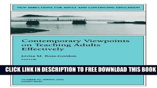 Collection Book Contemporary Viewpoints on Teaching Adults Effectively: New Directions for Adult