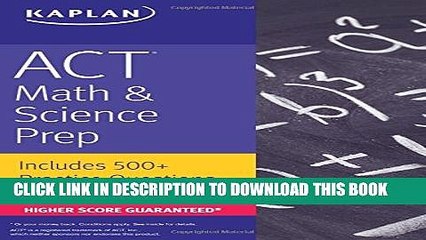 New Book ACT Math   Science Prep: Includes 500+ Practice Questions (Kaplan Test Prep)