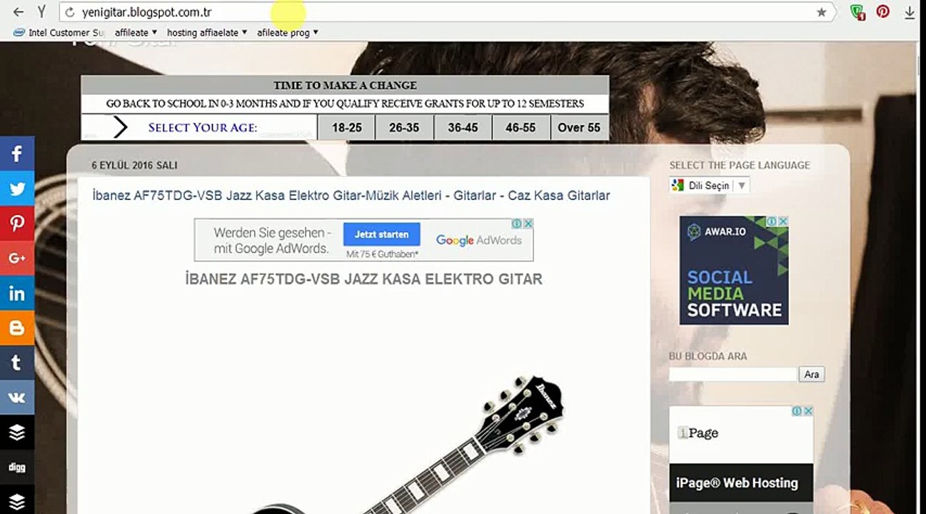 İbanez AF75TDG-VSB Jazz Kasa Elektro Gitar-Müzik Aletleri - Gitarlar - Caz Kasa Gitarlar
