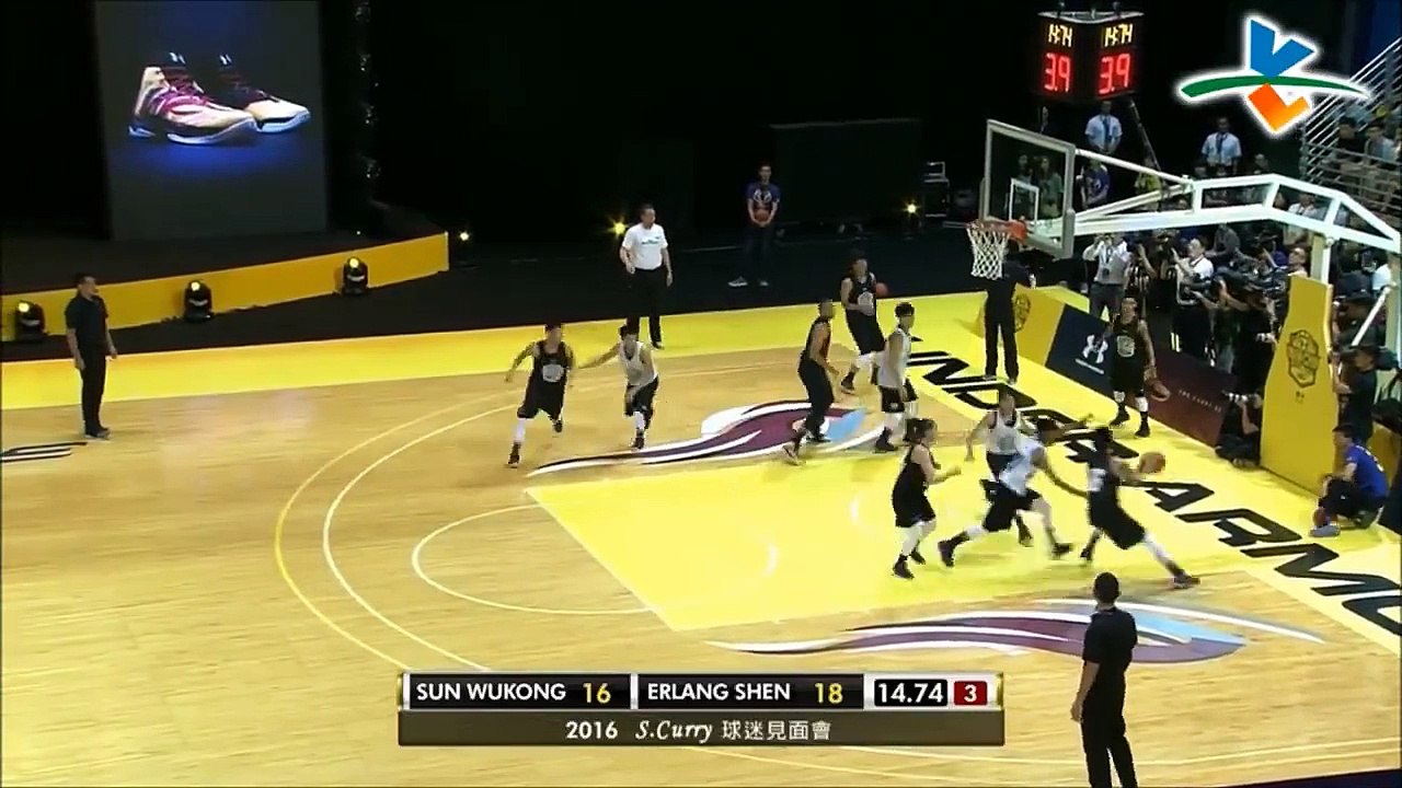 Steph Curry Blocked by Gian Mamuyac