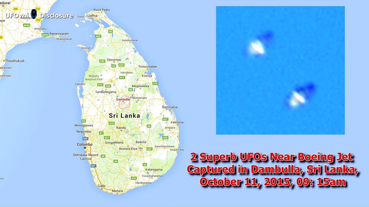 2 Superb UFOs Near Boeing Jet Captured in Dambulla, Sri Lanka, Oct 11, 2015, 09 15am
