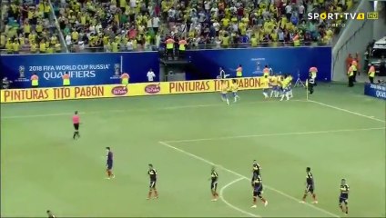 Miranda Goal HD - Brazil 1-0 Colombia (06.09.2016) World Cup - CONMEBOL Qualification