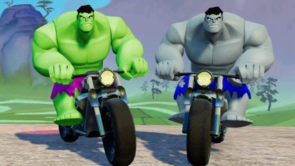 BROTHERS HULK pursued by Spiderman + Disney Pixar Cars McQueen Monster Truck & Mickey Mouse