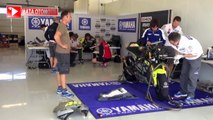Valentino Rossi and Team Yamaha Test and Riset Engine Yzf-M1 - Paddock Area