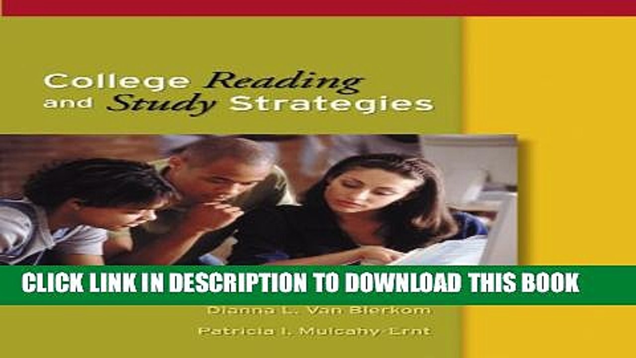 [Read PDF] College Reading and Study Strategies (with InfoTrac) (Study Skills/Critical Thinking)