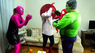 Spiderman, Pink Spidergirl, Hulk vs Maleficent SPIDERBABY PRANK & Frozen Elsa - Superheroes Movie