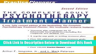 [Best] The Complete Adult Psychotherapy Treatment Planner (Practice Planners) Free Books