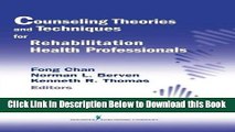 [Best] Counseling Theories and Techniques for Rehabilitation Health Professionals (Springer Series