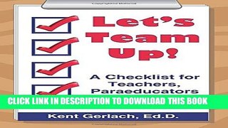 [PDF] Let s Team Up! A Checklist for Teachers, Paraeducators   Principals Popular Online