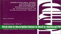 [Get] American and Japanese Business Discourse: A Comparison of Interactional Styles (Advances in