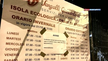 Chiude inaspettatamente l’isola ecologica di Andria, i rifiuti