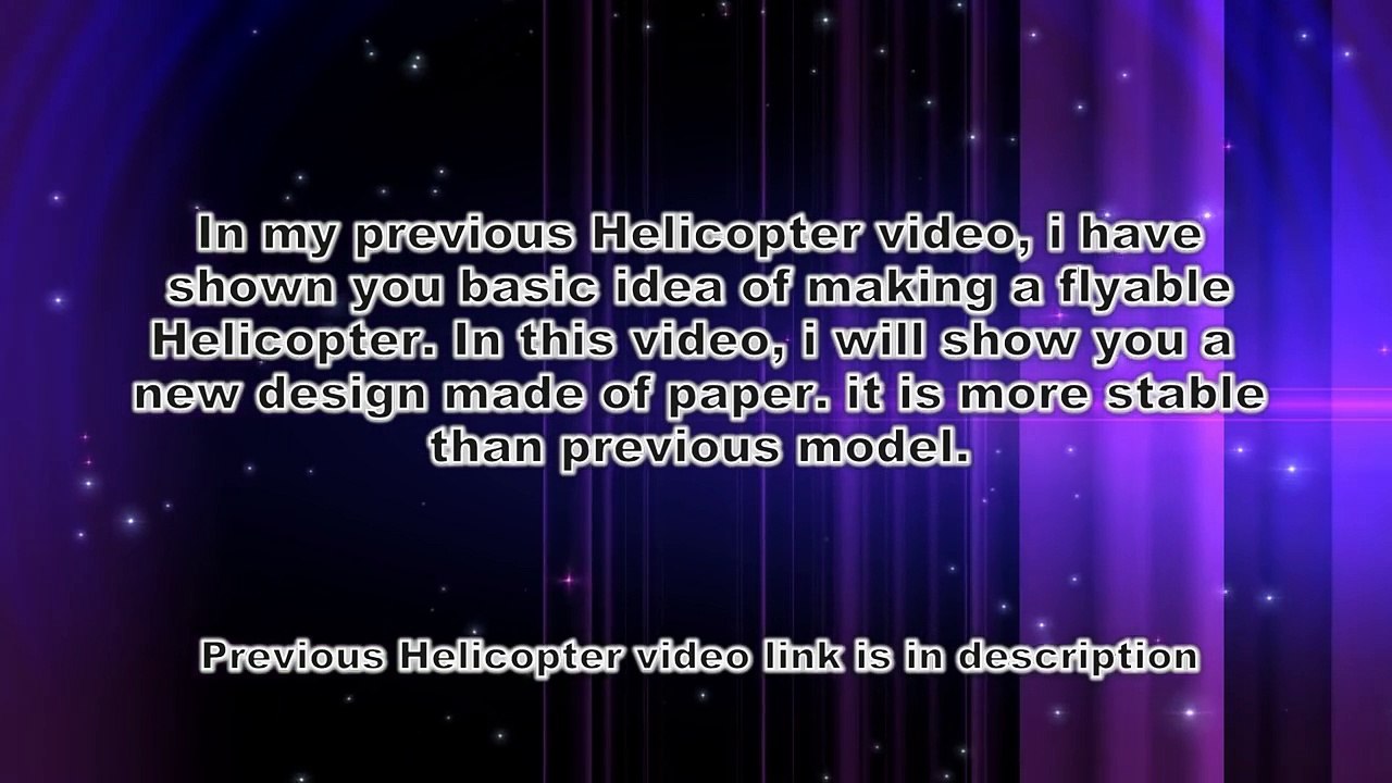 Home Made Wired Flyable Electric Helicopter (PAPER BODY)