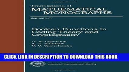 Collection Book Boolean Functions in Coding Theory and Cryptography (Translations of Mathematical