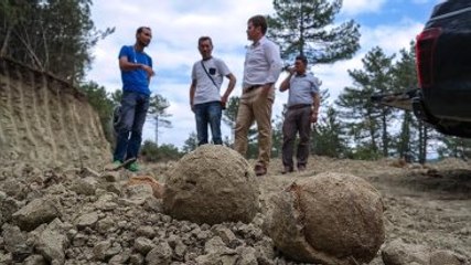 Roma Dönemine Ait Yüzlerce Taş Gülle Bulundu