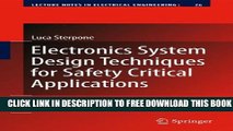 New Book Electronics System Design Techniques for Safety Critical Applications (Lecture Notes in