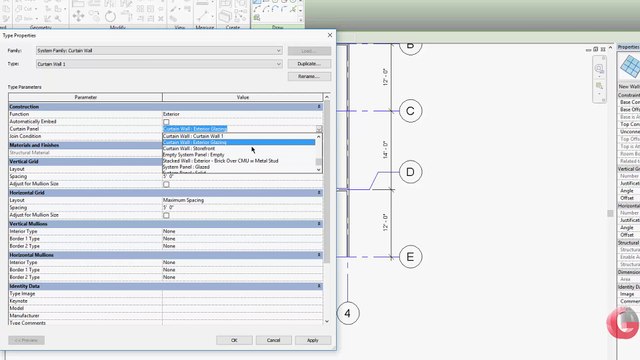 05 - How To Create Curtain Walls In Autodesk Revit In _ Hindi _ Urdu _